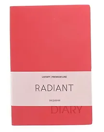 Ежедневник недатированный «Radiant» А5, красный, 152 листа, экокожа, Listoff