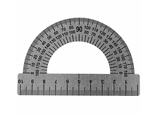 Транспортир 10 см, 180°, стальной, Пифагор