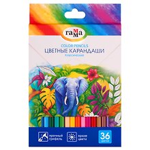 Карандаши цветные 36цв "Классические", заточ., к/к, подвес, Гамма
