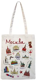 Сумка Москва Пиктограммы (текстиль) (106-2-19P)