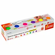 Краски акриловые по ткани Неон Остров Сокровищ, 6 цветов по 25 мл