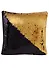 Подушка с пайетками черная с золотом (3733) (37х37) - 0