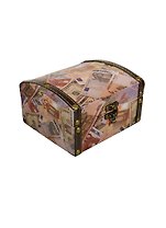Шкатулка-сундучок дерево и искусственная кожа Купюры мира (13,5х15х9) (175265)