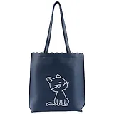 Сумка на молнии с волнистым краем Котёнок(кожзам)(35х30)