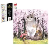 Набор для творчества. Алмазная мозаика Phoenix plus на подрамнике "Кот в сакуре", 30 х 30 см