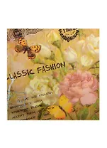 Салфетки бумажные Цветы с бабочками (1019734) (33х33см) (набор/20шт.) (Страна Карнавалия) (упаковка)