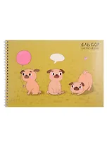 Альбом для рисования Listoff, "Милые собачки", А4, 20 листов, на гребне