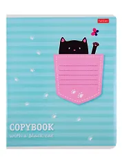 Тетрадь в клетку Hatber, "Котик в кармашке", 12 листов, в ассортименте