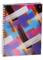 Скетчбук A4 80л "Штрихи" белый офсет, без линовки, 100г/м2, тв.обложка, широкая евроспираль, Listoff