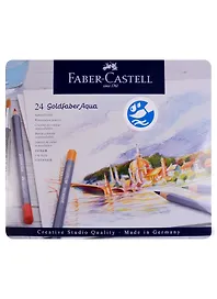 Карандаши акварельные 24цв Goldfaber Aqua, метал.кор, Faber-Castell