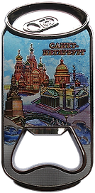 Магнит-открывашка банка "СПб. Коллаж аква"