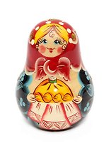 Сувенир, Неваляшка "Русская народная", (высота 8-10см) в ассорт., музыкальная МС-7967