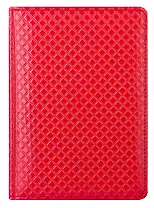 Ежедневник недат. А6+ 160л "Clutch" красный, иск.кожа, тв.переплет, поролон, двойное ляссе, золот.срез, In Folio