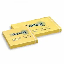 Блок бумаги 76*127 самоклеящийся Tartan 100л, желтый, 3M
