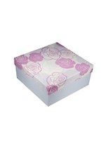 Коробка подарочная "Розы на белом" сиреневые 18*18*8,4см, картон, Хансибэг