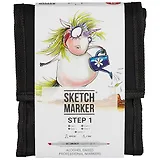 Маркеры 12цв "Step 1", сумка-органайзер, Sketchmarker