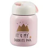 Мини-Термос розовый/белый с золотом (металл) (300 мл) (12-16558-YT001)