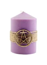 Сиреневая магическая свеча с пентаграммой