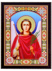 Алмазная мозаика на подрамнике Икона Ангела Хранителя (BH06) (30х40см) (c част.зап.) (блест.)