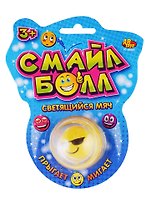 Мяч светящийся Смайл Болл на батарейках (PT-00685) (2 вида в асс.) (блистер)