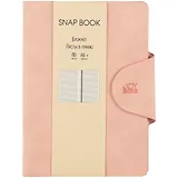 Записная книжка А6 80л лин. "Snap book. No 1" иск.кожа, интегр.переплет, клапан, термотиснение, ляссе, инд.уп.