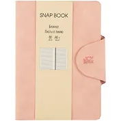 Записная книжка А6 80л лин. "Snap book. No 1" иск.кожа, интегр.переплет, клапан, термотиснение, ляссе, инд.уп.