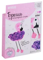 Брошь из полимерной глины своими руками "Фламинго"