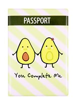 Обложка для паспорта Авокадо You complete me (ПВХ бокс) (ОП2020-234)