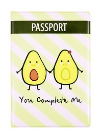Обложка для паспорта Авокадо You complete me (ПВХ бокс) (ОП2020-234)