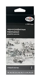 Карандаши ч/гр 12шт "Старый мастер", 4B-6H, к/к, ГАММА