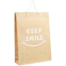 Пакет А3 "KEEP SMILE" бел.шрифт, крафт, нейтр.
