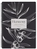 Тетрадь А4 96л кл. "Harmony", ветка на черном, карт.обл., спираль, ламинация, микротекстурирование, тиснение золотой фольгой