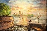 Сувенир МАГНИТИК Магнит Петербург В.Ременца: Вид на Петропавловскую крепость р.питер2_40кр
