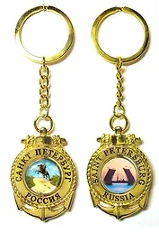 Сувенир, Акм, Брелок-якорь-тросик "Медный всадник-Разводной мост", цвет золото