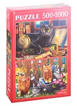 Пазл В мире кошек Набор пазлов 2 в 1 (500+1000) Рыжий кот ХП500-1000-4486