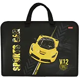 Папка для тетрадей А4 "Автоспорт" 34*24,5*3,5см, пластик, молния, текст.ручки