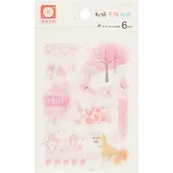 Наклейки Сакура бумажные , 9*17,5 (6 листов)