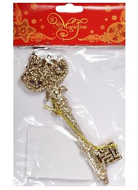 Новогоднее подвесное украшение Ключик шампань (14,5х14,5)
