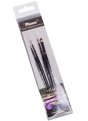 Кисти 4шт синтетика под колонок круглая №00,№1,№3 плоская №4 "Artists Hi-Tech"