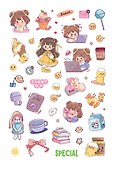 Наклейки Kawaii Club (розовая обложка) - 1
