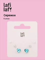 Набор сережек «Сердечки бирюзовые», металл, 6 штук, Lafilaf