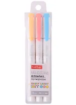 Маркеры для скетчинга 03цв "Mildtone PASTEL" двухсторонние 1мм/4мм, блистер, Hatber
