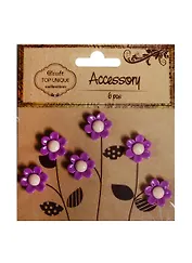 Стикеры цветочки пласт. (6шт.) (2см) (цвета в асс.) (S20494461)