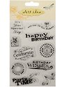 Силиконовые штампы для скрапбукинга на подложке в пакете, happy birthday