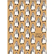 Скетчпад А4, 40л. Канц-Эксмо "Пингвины" без линовки, 7БЦ, обл.: крафт картон, евроспираль, Listo