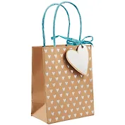 Пакет А6 14*11*6 Серебряные сердца жен., крафт