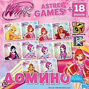 Игра. Astrel/Астрель, Winx, Домино + паззл, 18 элементов