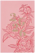 Еженедельник дат. 2026г. А6+ 96л "Джут" розовый, кожзам, мягк.переплет, блинт.тиснение, тисн. фольгой, офсет, справ.мат-лы, вырубка, 2 ляссе, инд.уп