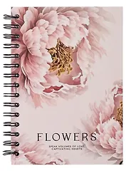 Тетрадь 120л кл. "Peony", персиковый, тв.переплет, спираль, микротекстурирование, ламинация