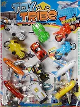 Набор инерц. транспорта (машины/мото/самолеты) (12шт) (15-02297-399-130Н) (блистер)